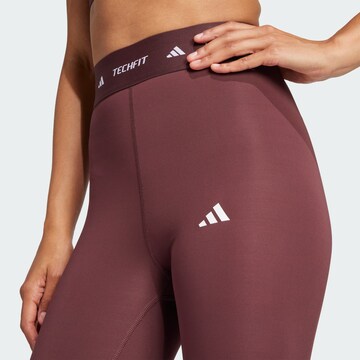 ADIDAS PERFORMANCE Skinny Sporthose in Rot