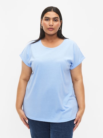 Zizzi Shirt 'Katja' in Blauw: voorkant