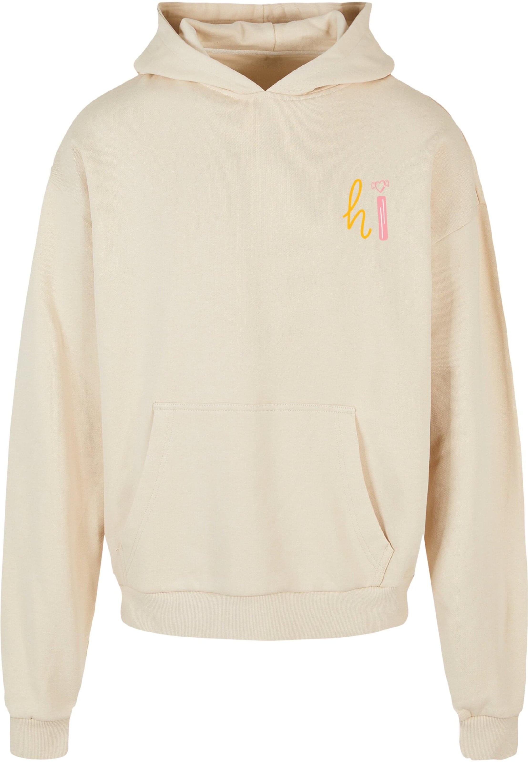 Merchcode Sweatshirt 'Hi' in Beige: front