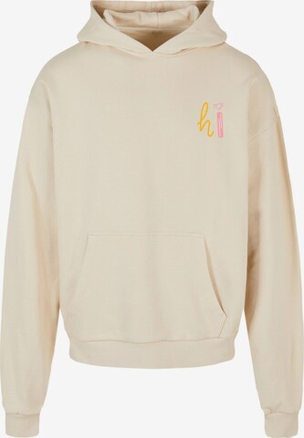 Merchcode Sweatshirt 'Hi' in Beige: front