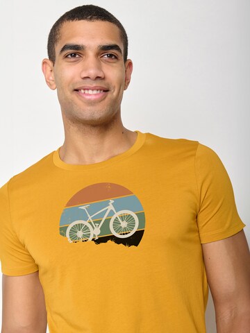 Maglietta 'Bike Downhill' di GREENBOMB in giallo