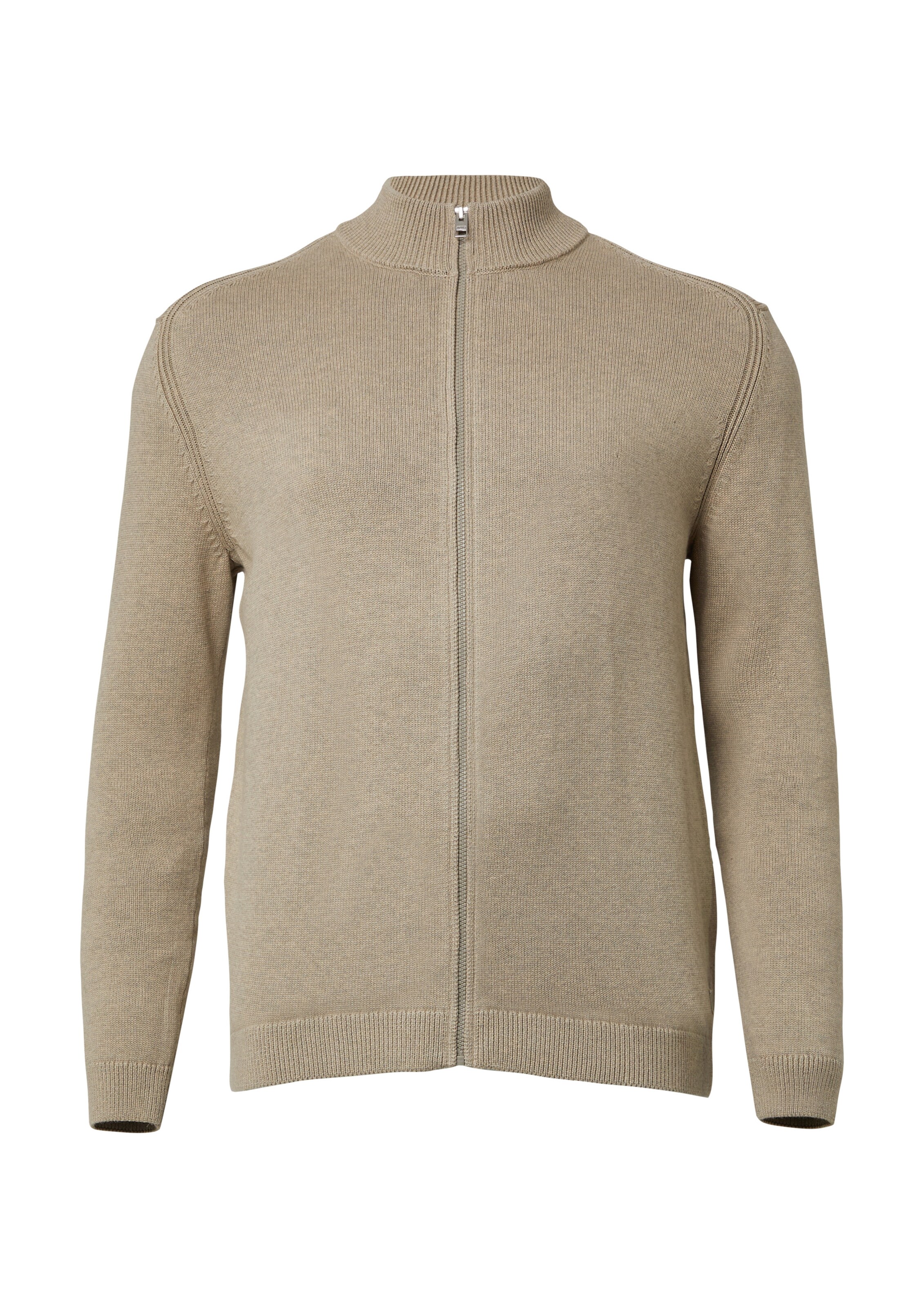s.Oliver Men Big Sizes Strickjacke in Beige: Vorderseite
