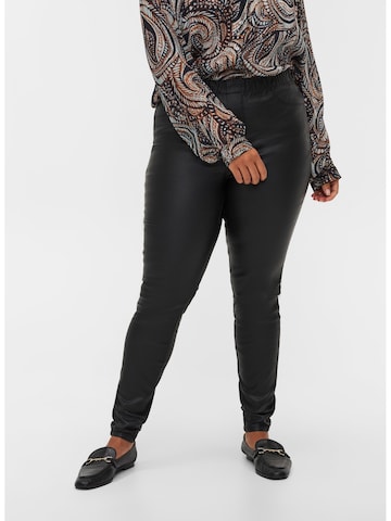 Zizzi Skinny Leggings 'Jcasey' i sort: forside