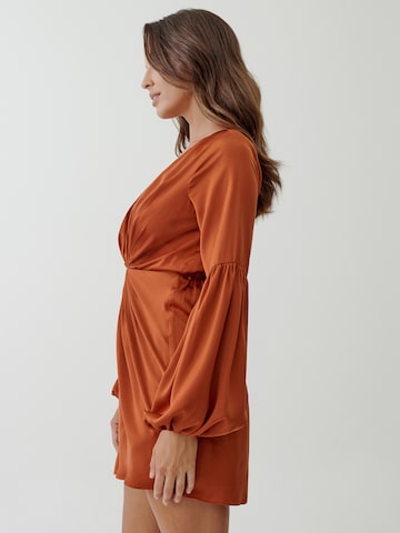 Tussah Dress 'EMERIE' in Bronze: back