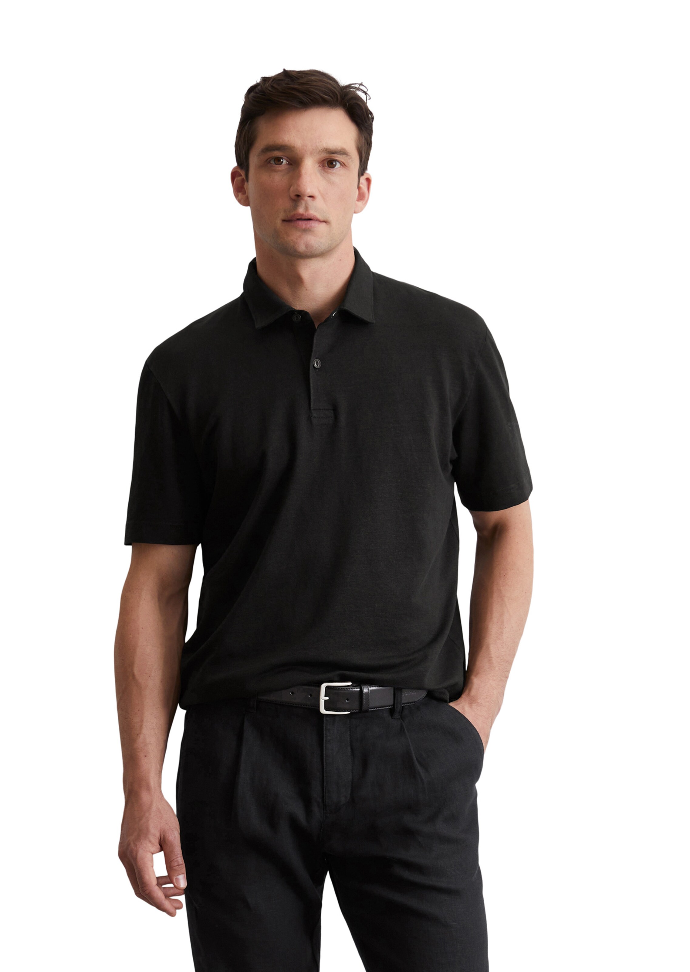 Marc O'Polo Poloshirt in Schwarz: Vorderseite