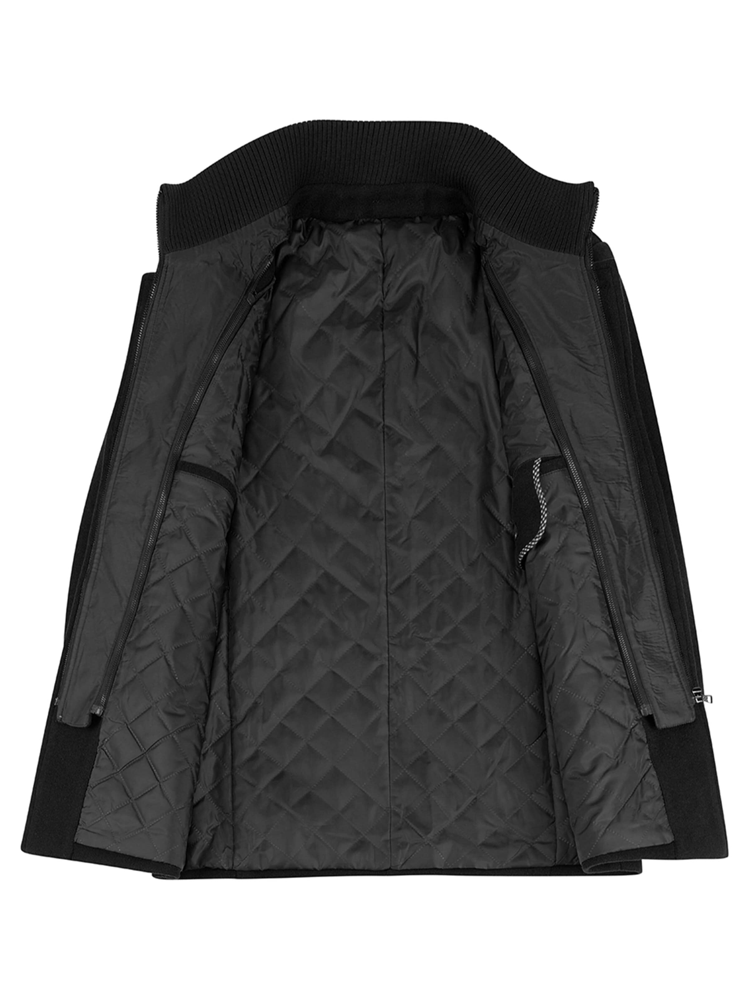 ALLTHEMEN Winter Coat 'Winterruhe' in Black