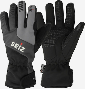 Seiz Full Finger Gloves 'TEAM Soft Shell' in Black: front