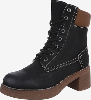 Ital-Design Stiefelette in Schwarz: Vorderseite