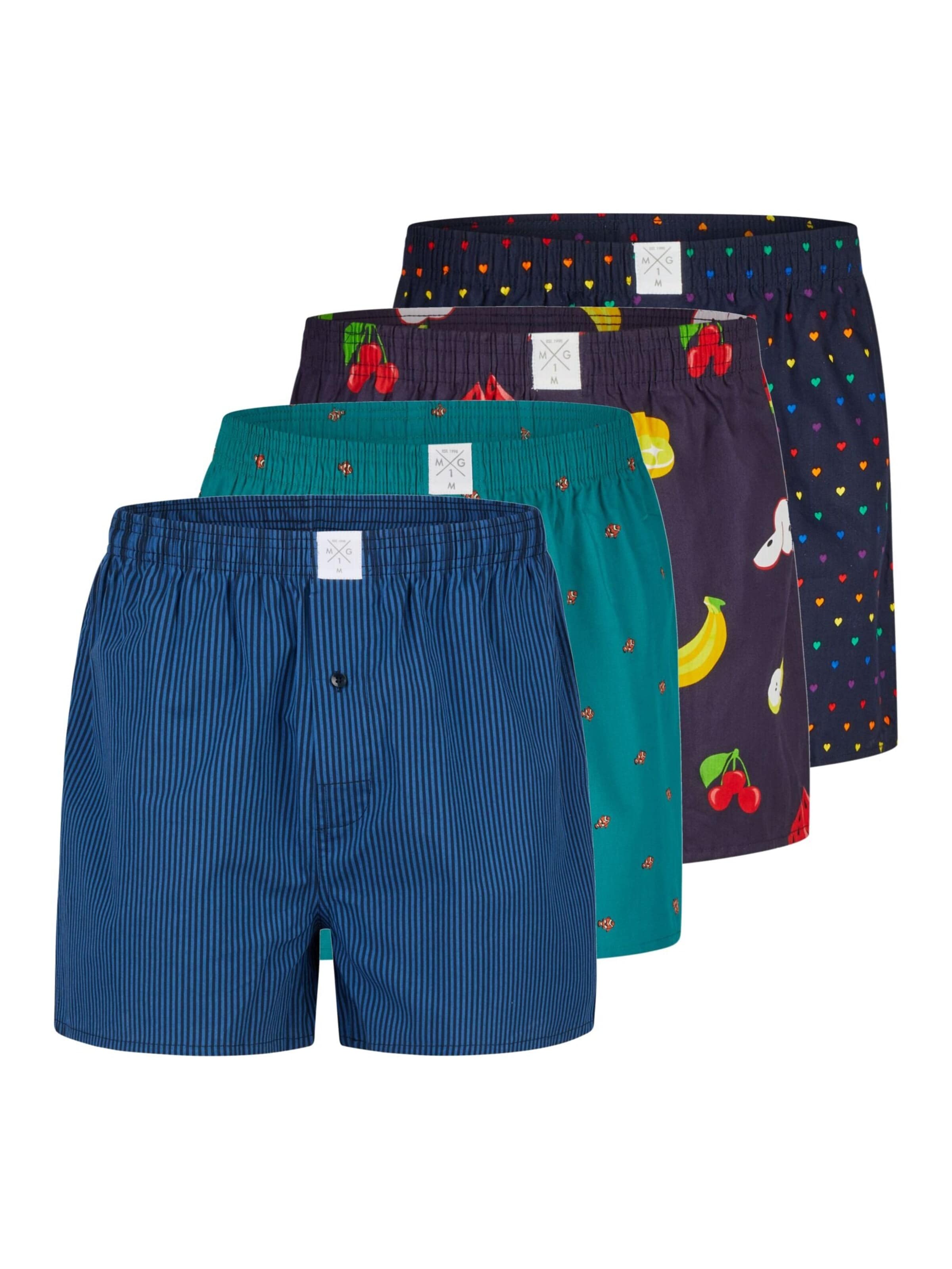 MG-1 Boxershorts 'MG-1 Men's Woven Boxer Shorts, Pack of 4 – 100% cotton, assorted colours, breathable & comfortable' in Gemengde kleuren