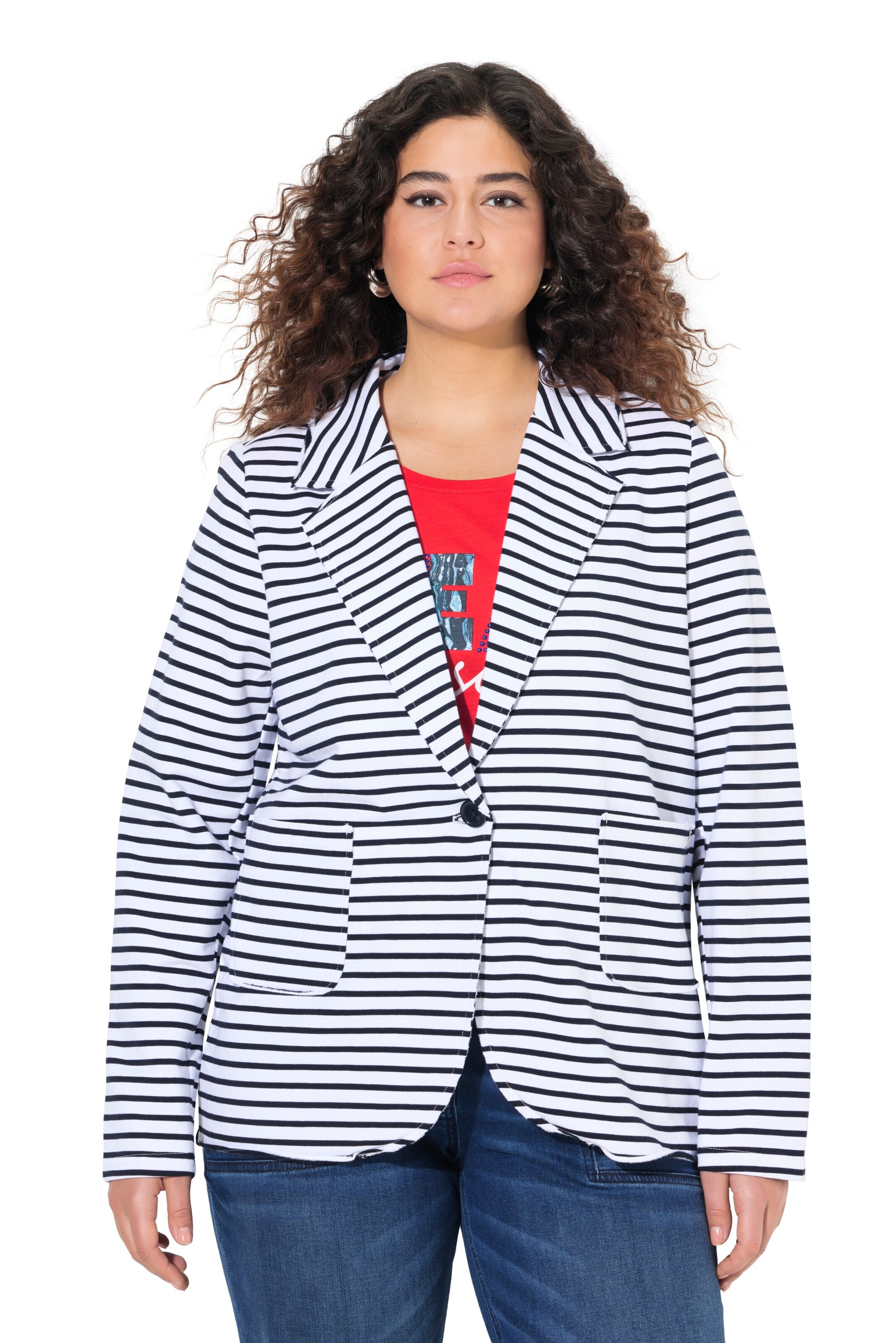 Ulla Popken Blazer in Weiß: Vorderseite