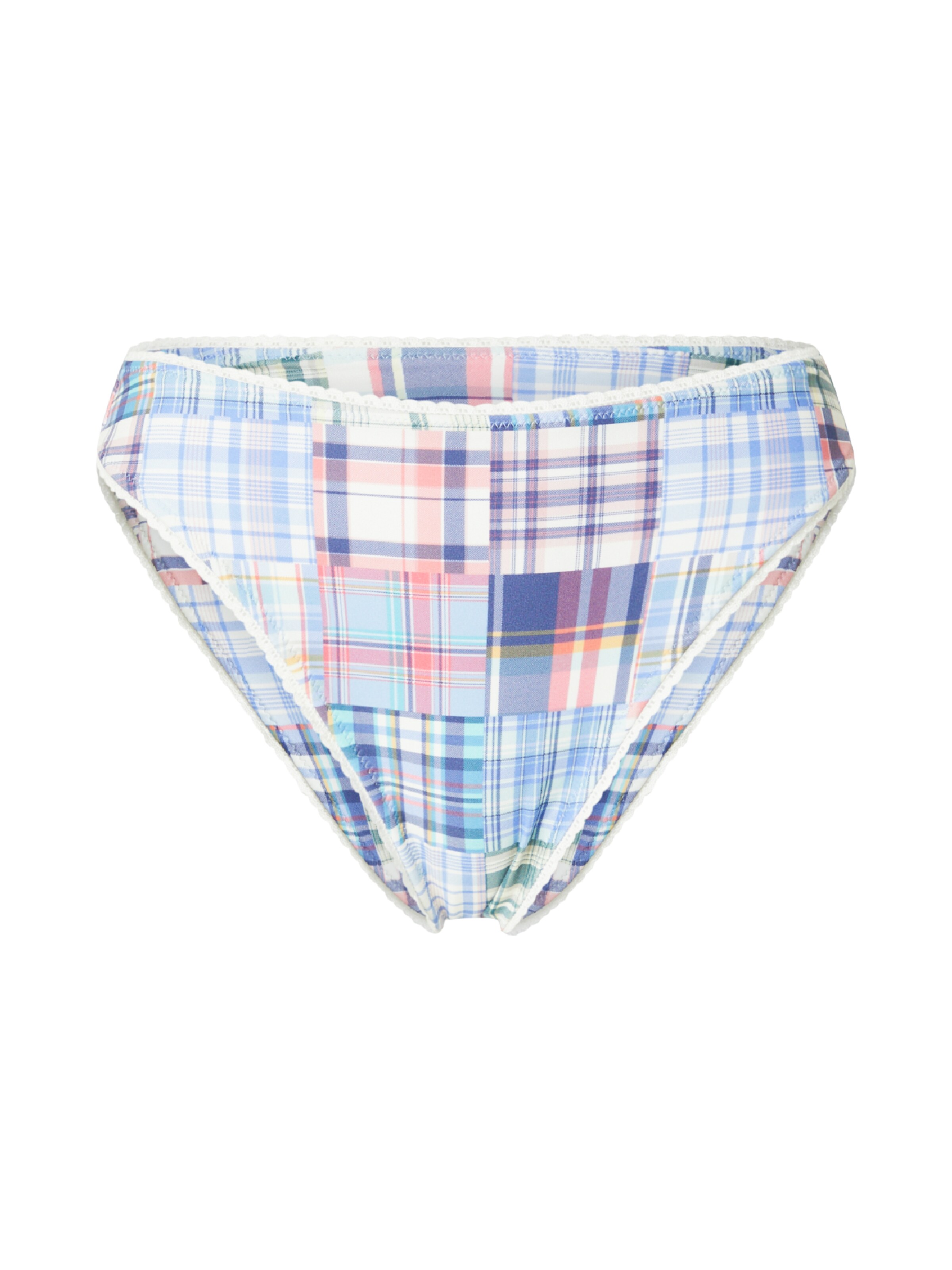 Abercrombie & Fitch Bikinihose in XS in hellblau / gelb / koralle / weiß, Produktansicht