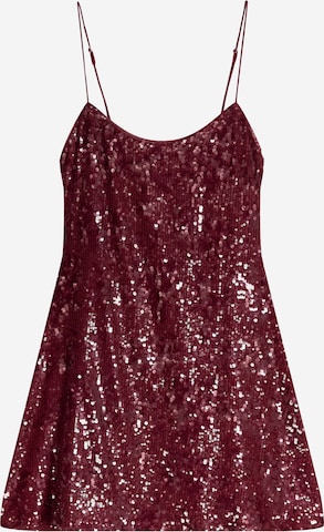 BershkaKoktel haljina - crvena boja: prednji dio