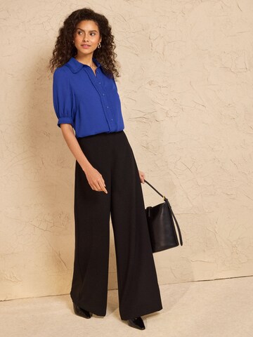 Chemisier love & roses en bleu