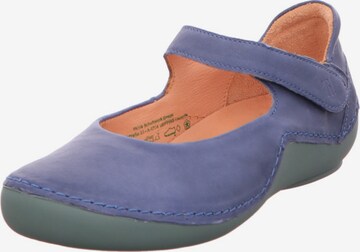 THINK! Ballet Flats with Strap in Blue: front