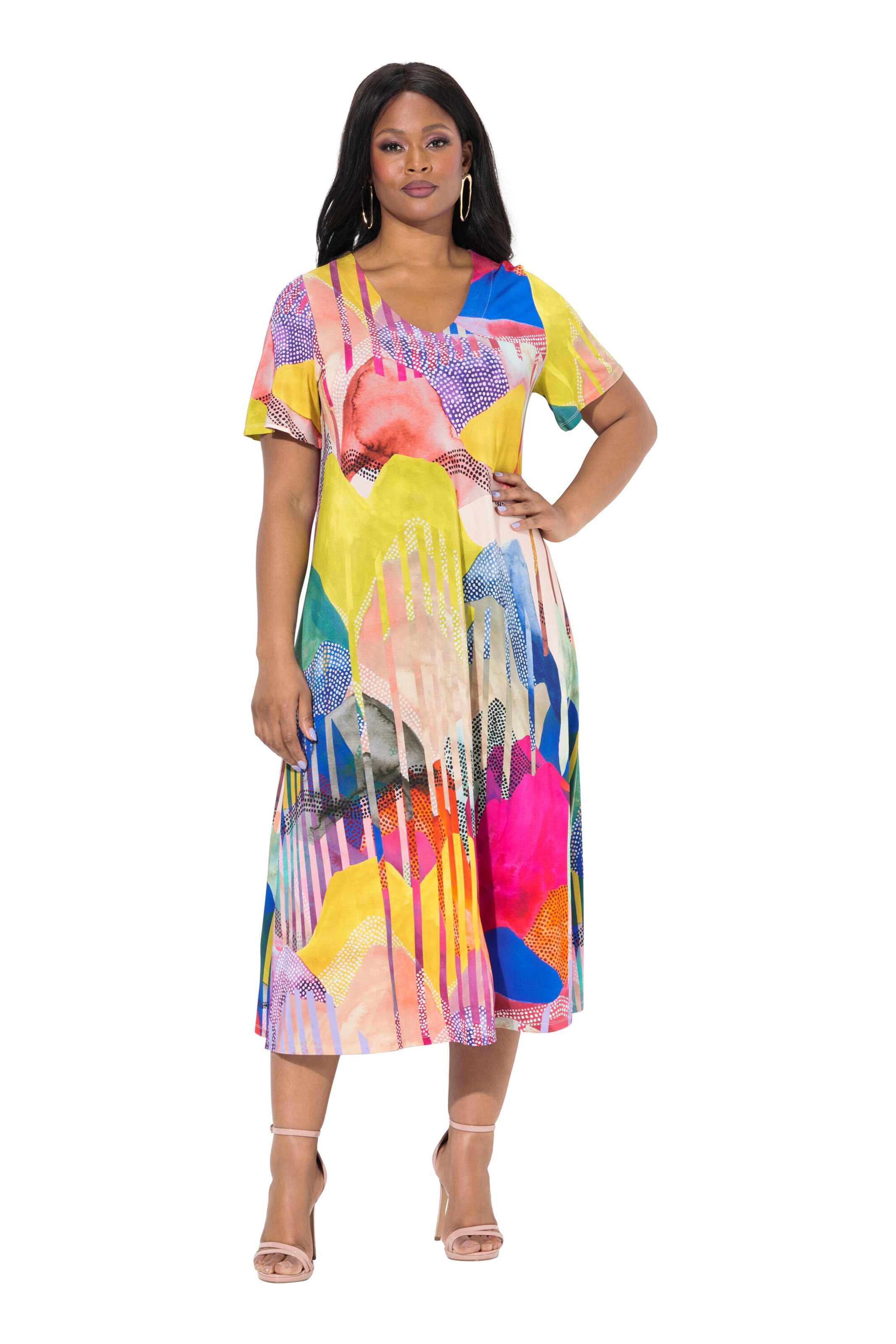 Ulla Popken Jurk in Gemengde kleuren: voorkant