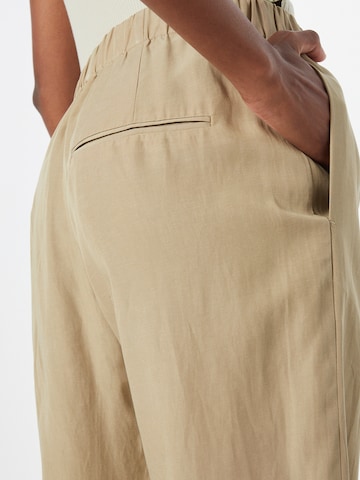 Samsøe Samsøe Loose fit Trousers 'Hoys' in Beige