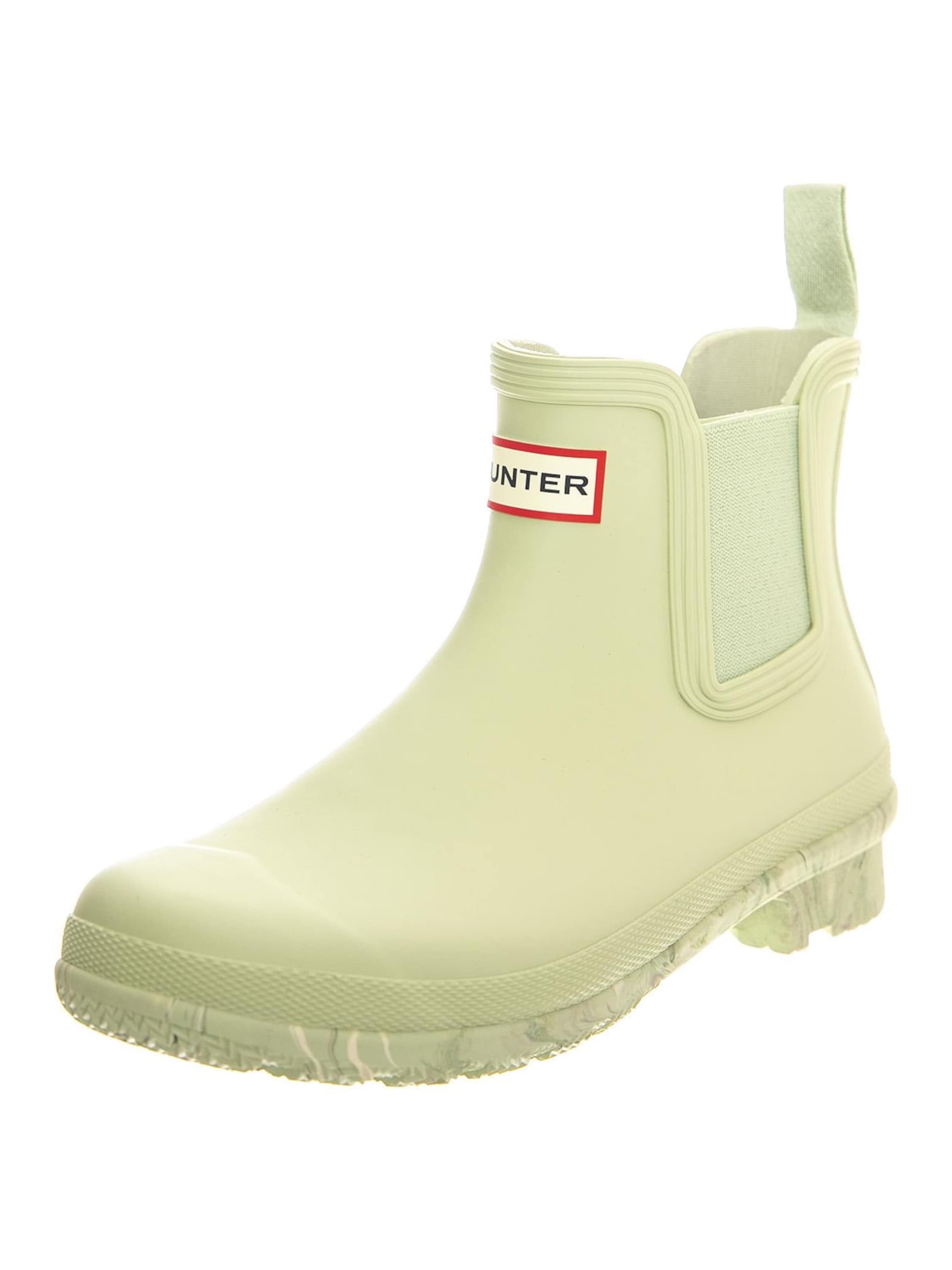 HUNTER Boots 'Original Chelsea Boot Marble Muffled Green' in Green: front