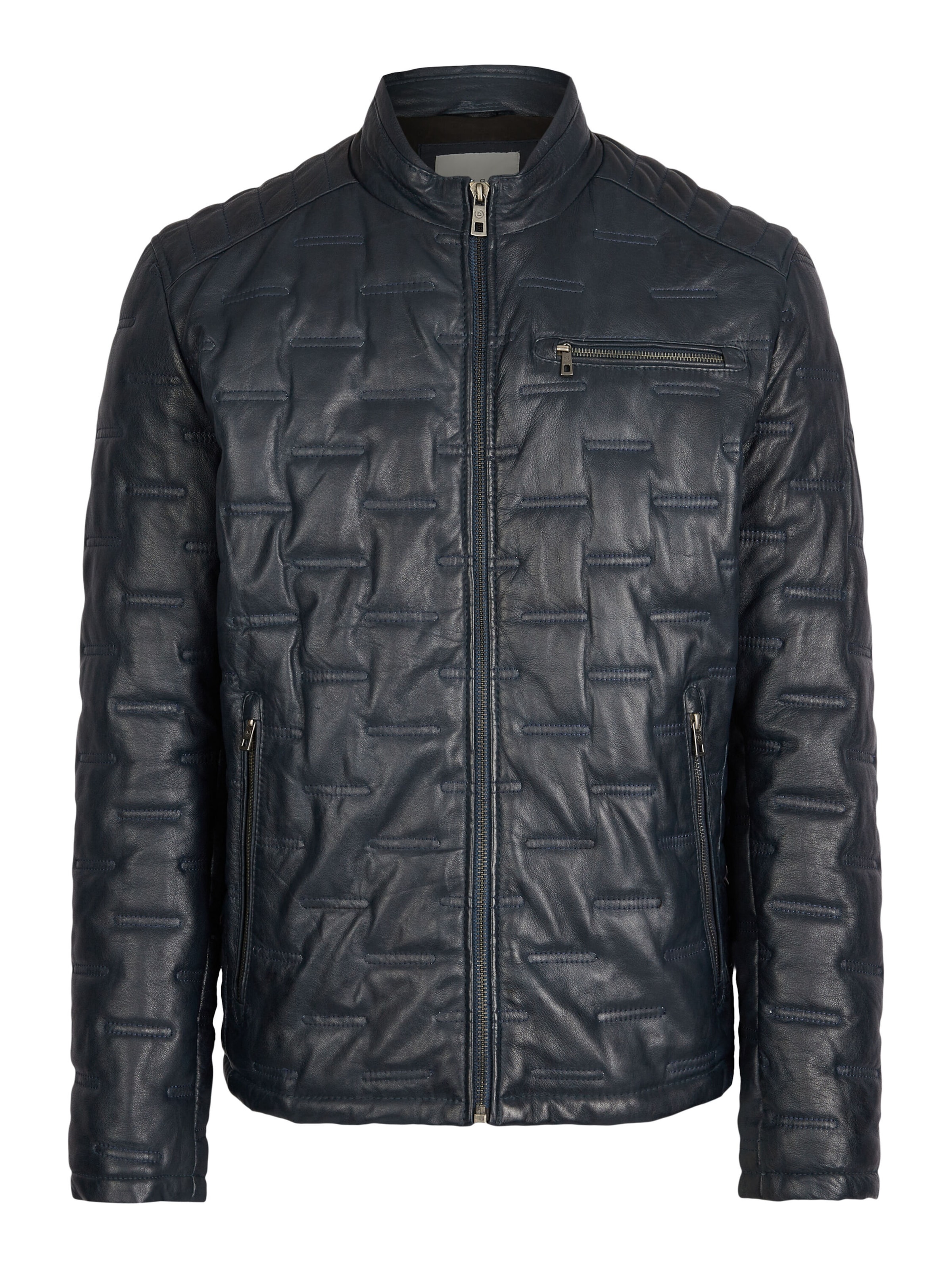 bugatti Lederjacke 'BUSandro' in Blau: Vorderseite