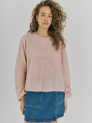 NORR Knit Cardigan 'Halli' in Pink: front