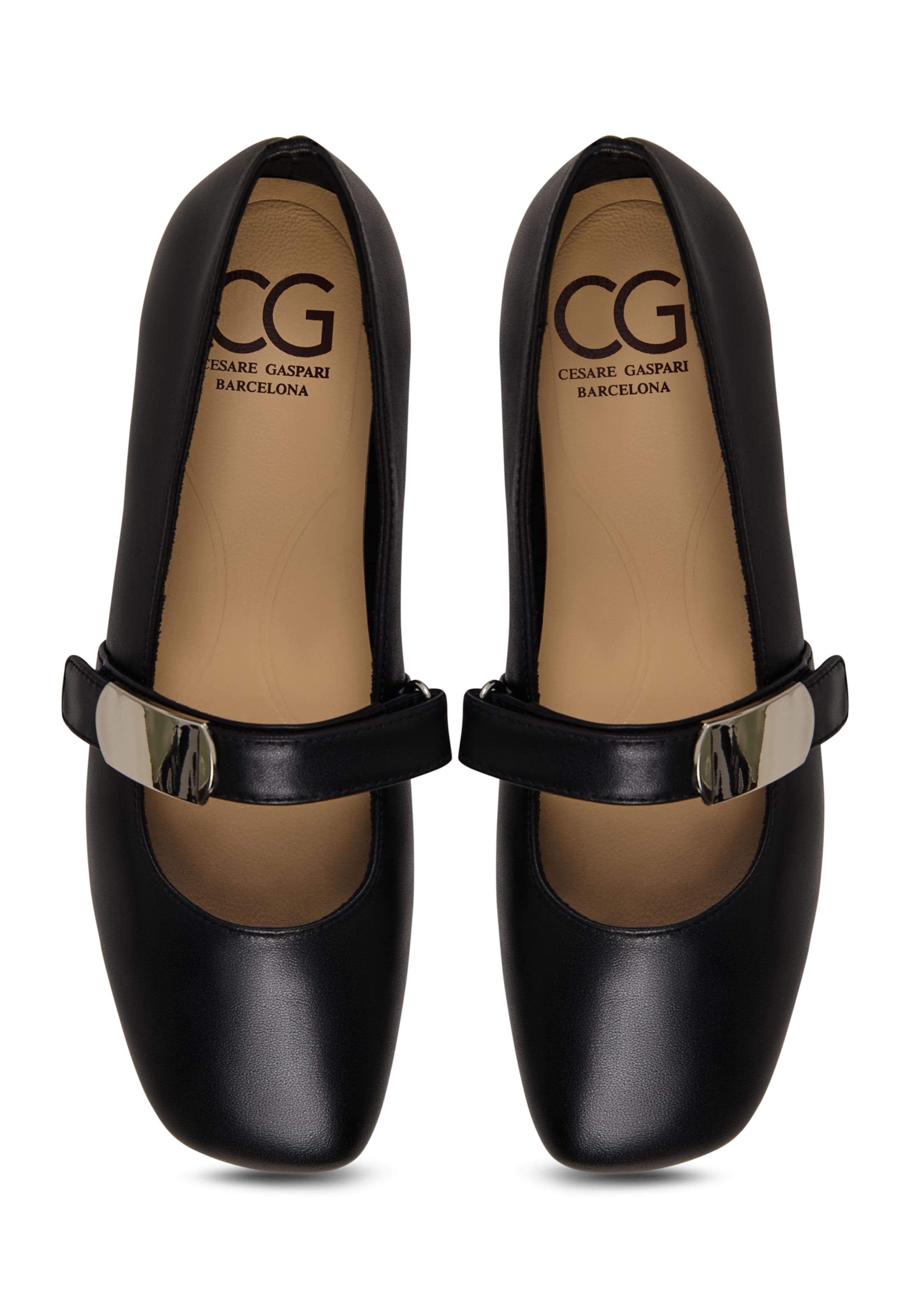 CESARE GASPARI Strap ballerina in Black