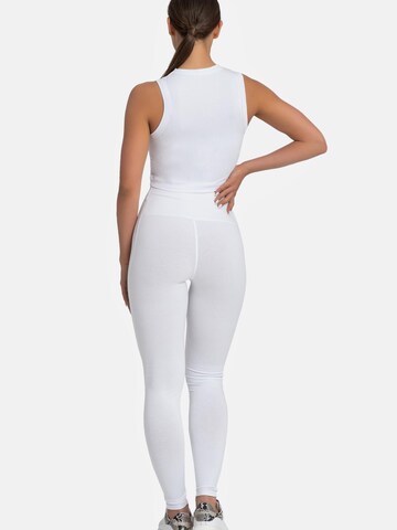 Evoni Slimfit Leggings 'aus Baumwolle mit hohem Bund'‌‌‌ in Weiß