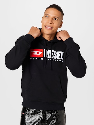 DIESEL Sweatshirt 'GINN' in Zwart: voorkant