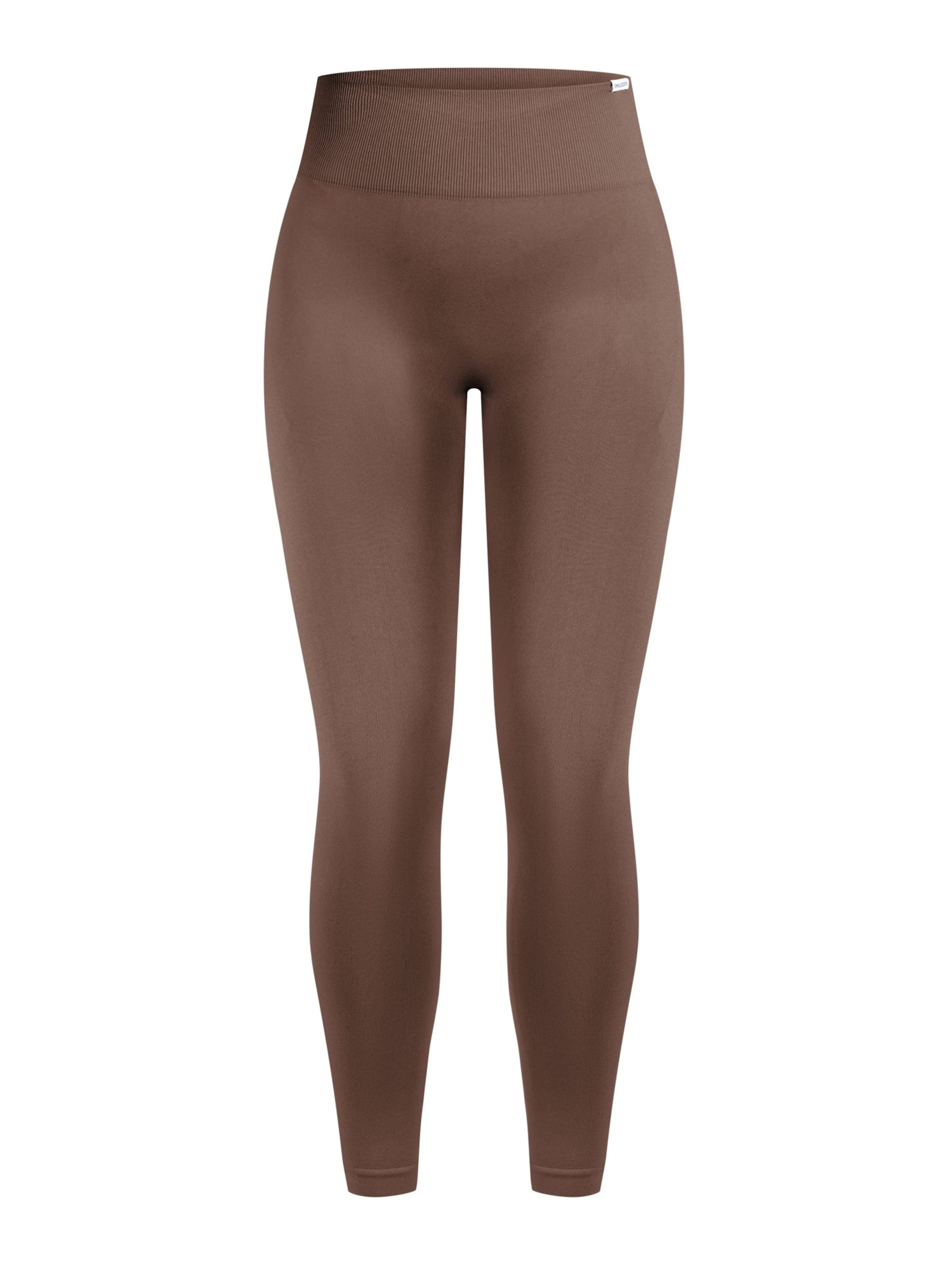 Coupe slim Leggings Smilodox en marron : devant