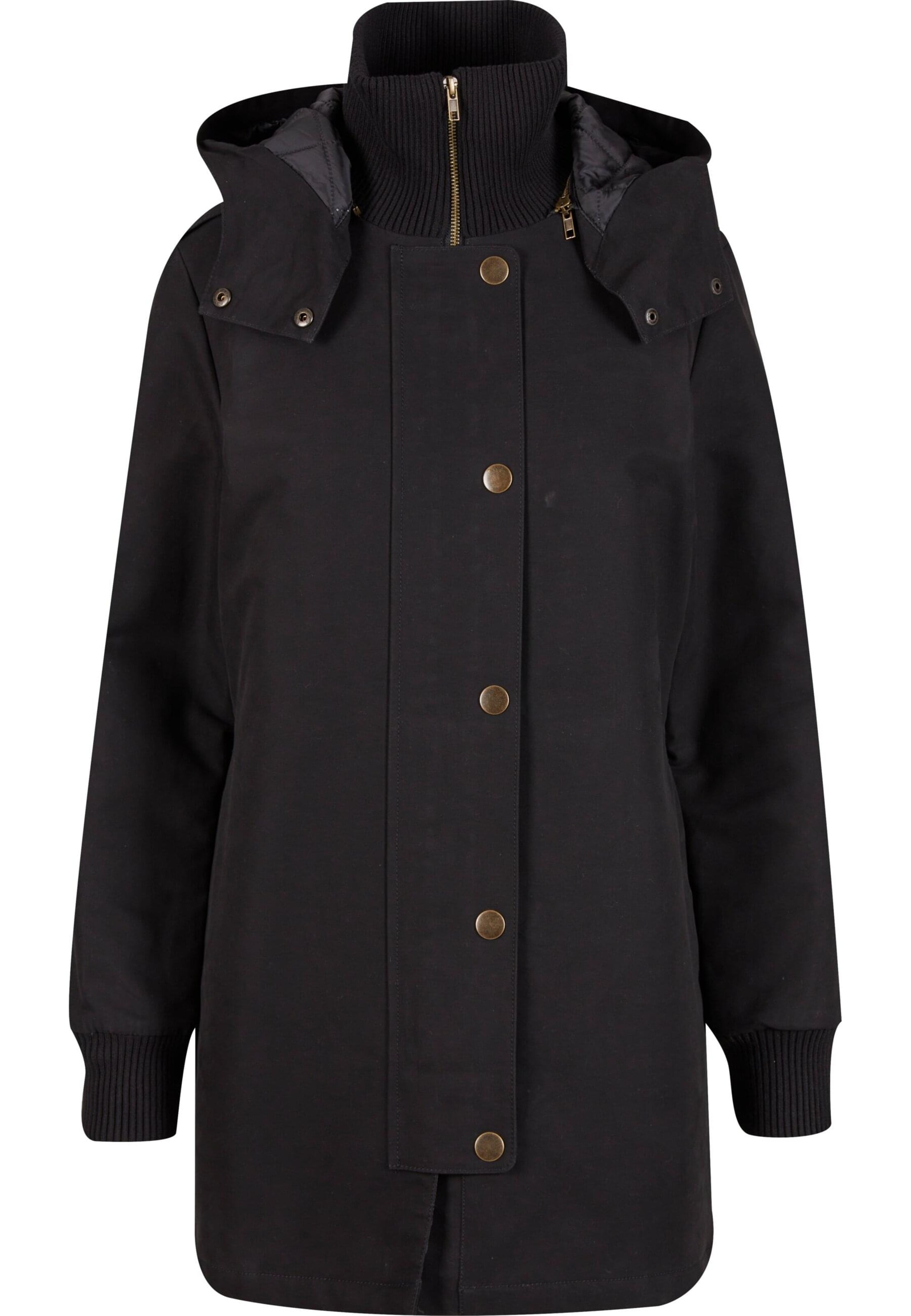 Forvert Přechodová parka 'Lemony' – černá: přední strana