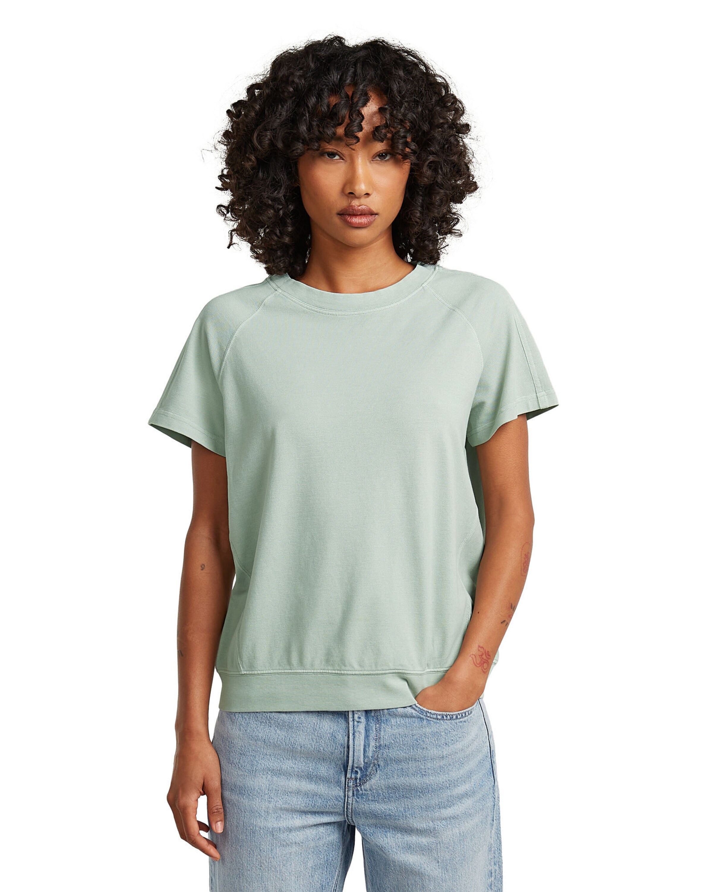G-STAR Shirt 'Raglan T-Shirt' in Groen: voorkant