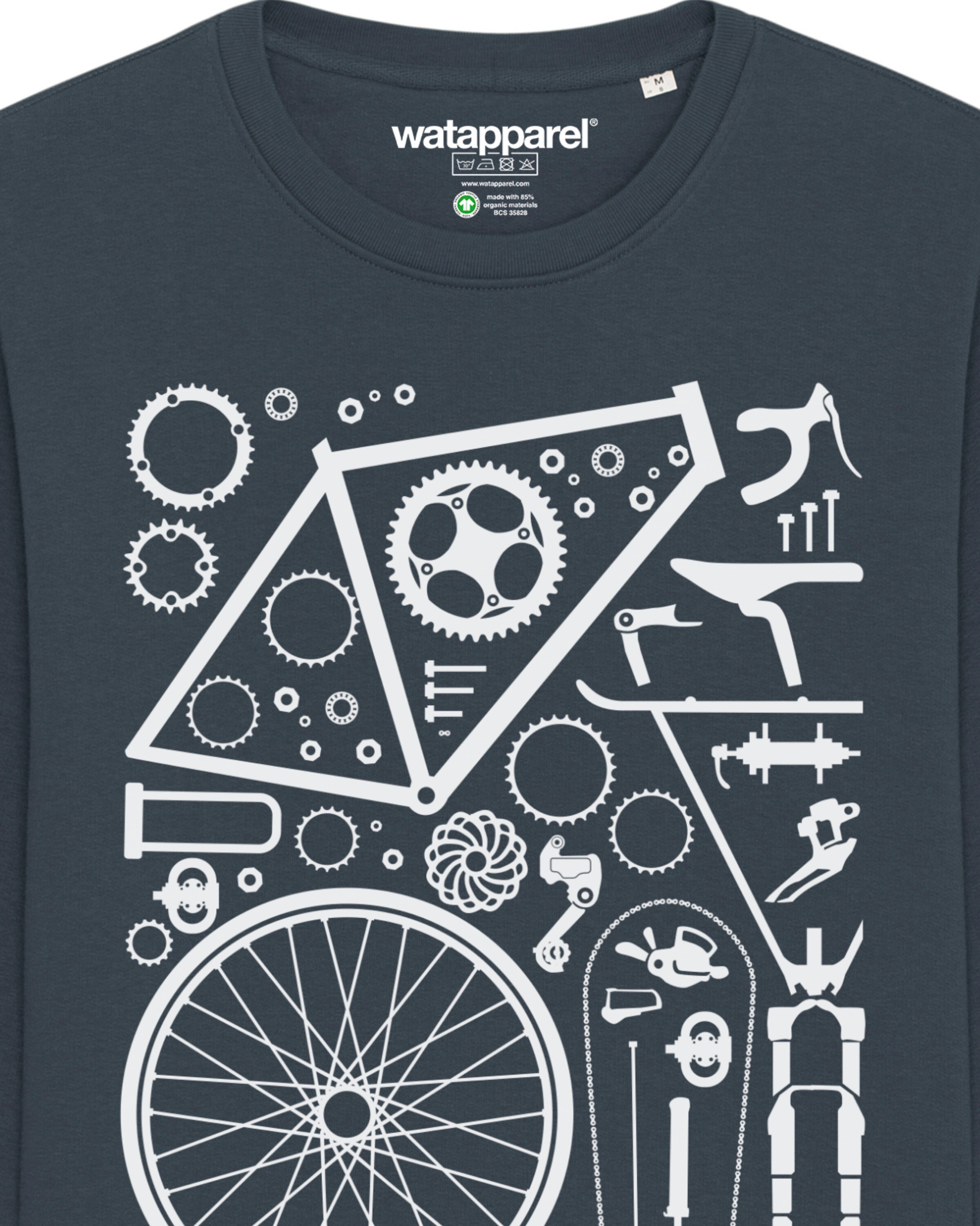 Watapparel Sweatshirt 'Fahrradteile' in Grijs