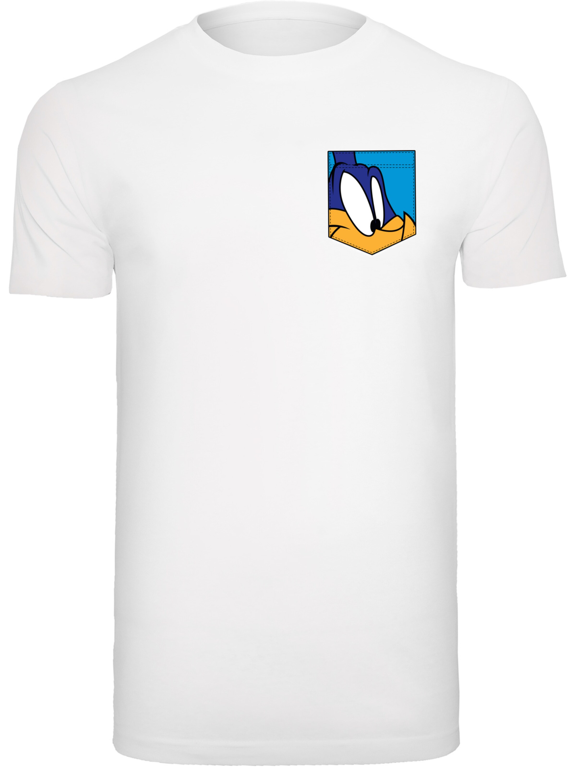 F4NT4STIC Shirt 'Looney Tunes Road Runner Face' in Wit: voorkant