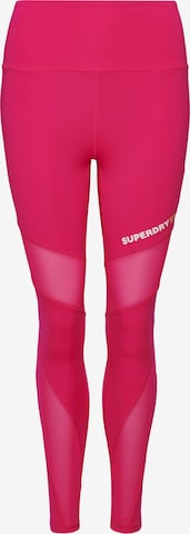 Superdry Skinny Workout Pants in Pink: front
