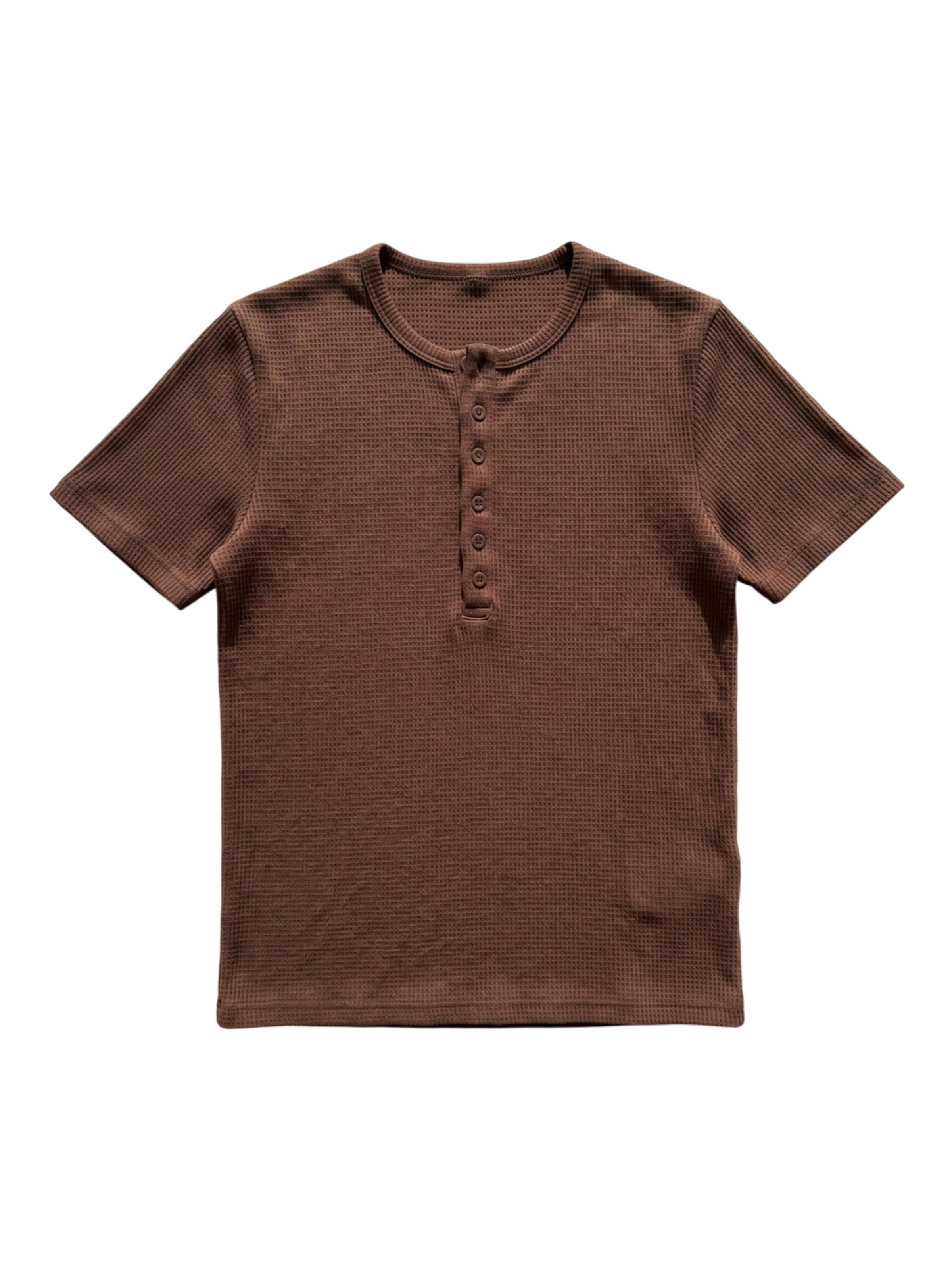 Kleidermafia Shirt 'Slim Fit Button' in Bruin: voorkant