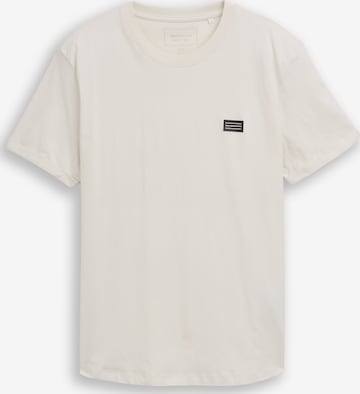 T-Shirt TOM TAILOR DENIM en blanc : devant