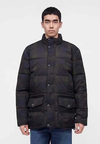 Barbour - Casaco meia-estação 'Lonnen Tartan' em azul: frente