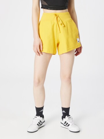 geltona ADIDAS SPORTSWEAR Standartinis Sportinės kelnės 'Lounge Terry Loop': priekis