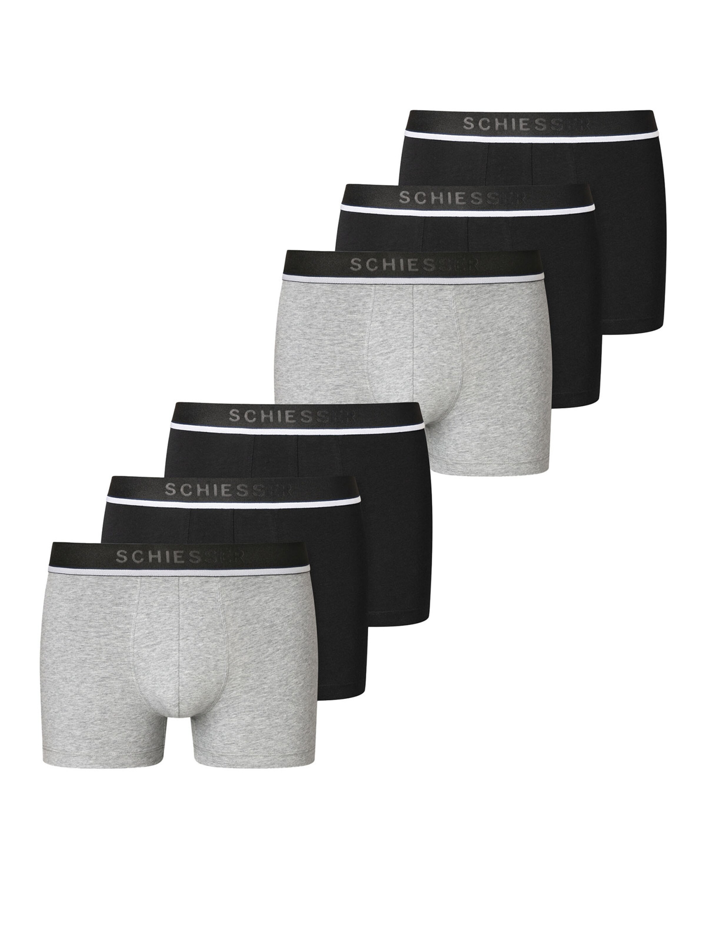 SCHIESSER Retro Boxer ' 95/5 Organic Cotton ' in Grau: Vorderseite