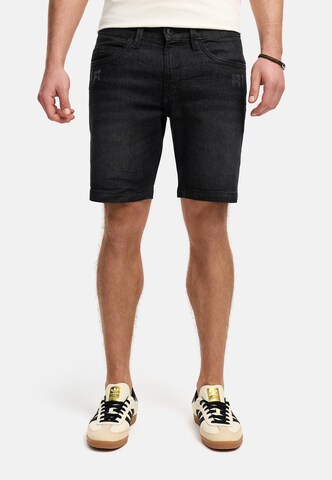 Coupe slim Jean 'Fly' INDICODE JEANS en noir : devant