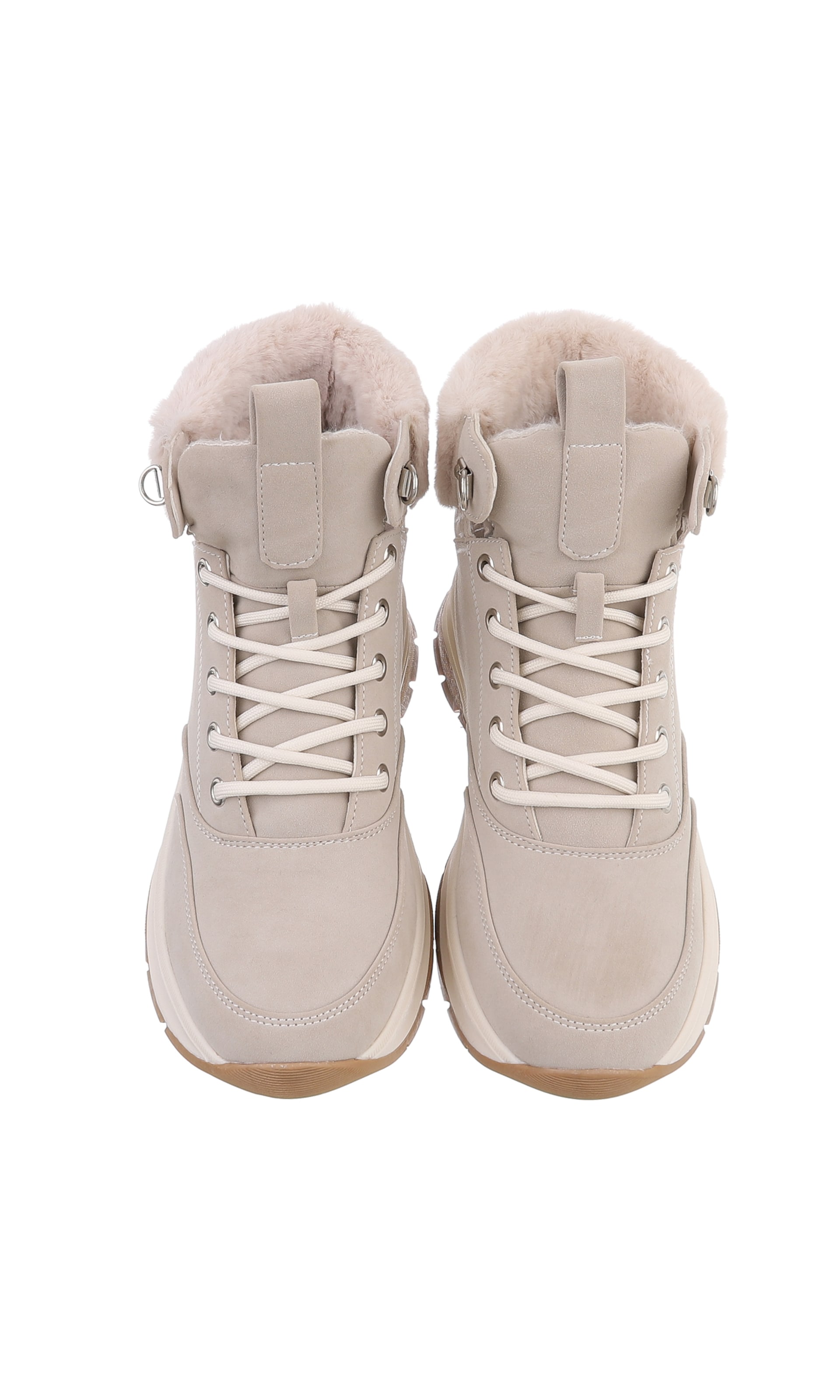 Ital-Design Schnürstiefelette in Beige