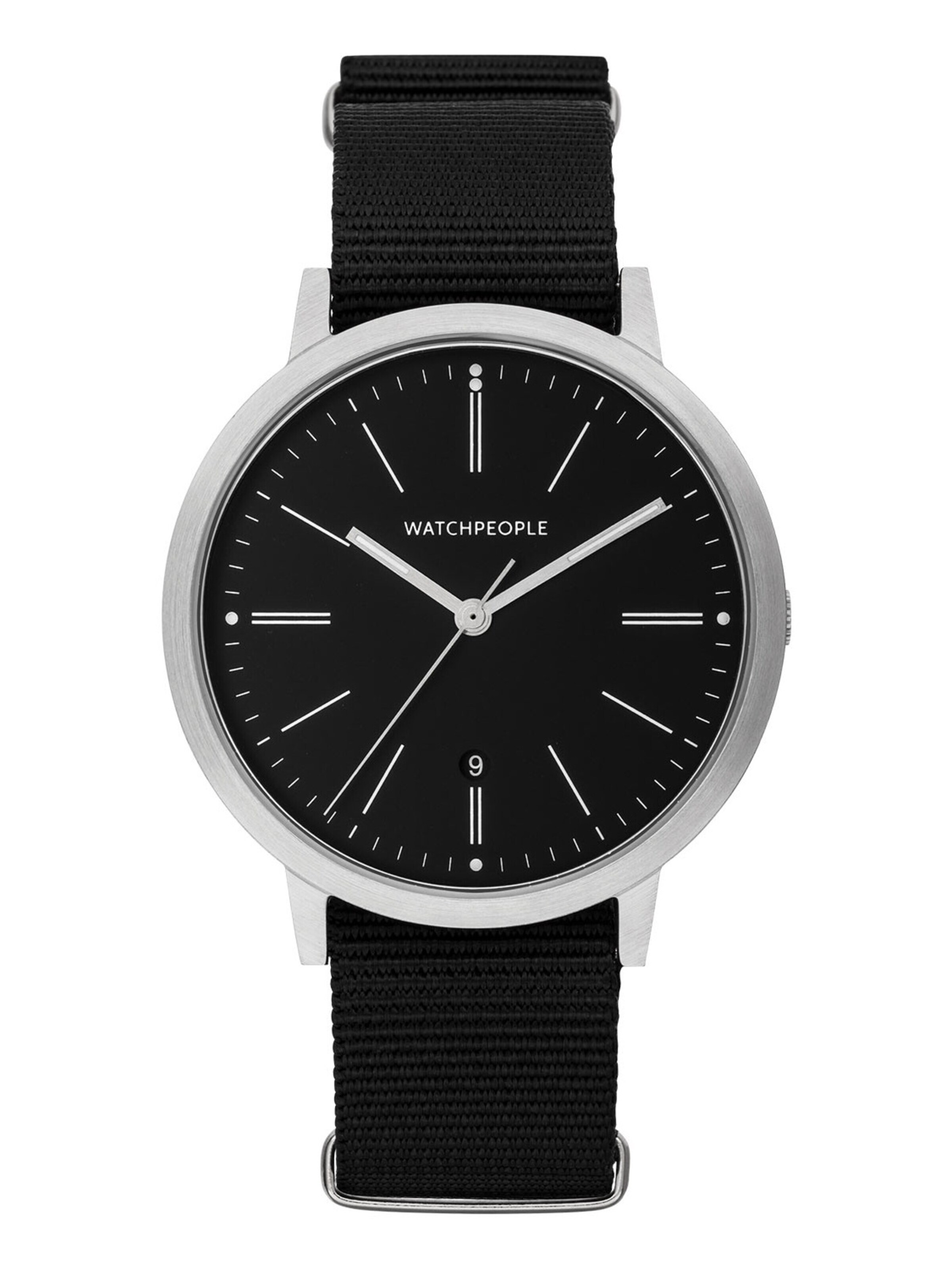 WALTER GROPIUS Analog Watch 'HIDDEN NATO BLACK' in Black: front