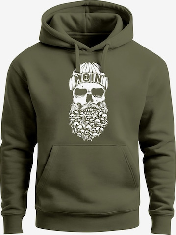 Neverless Sweatshirt 'Moin Skull' in Green: front