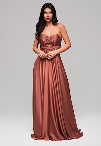 Robe de soirée 'Coraline' Ombre en marron : devant