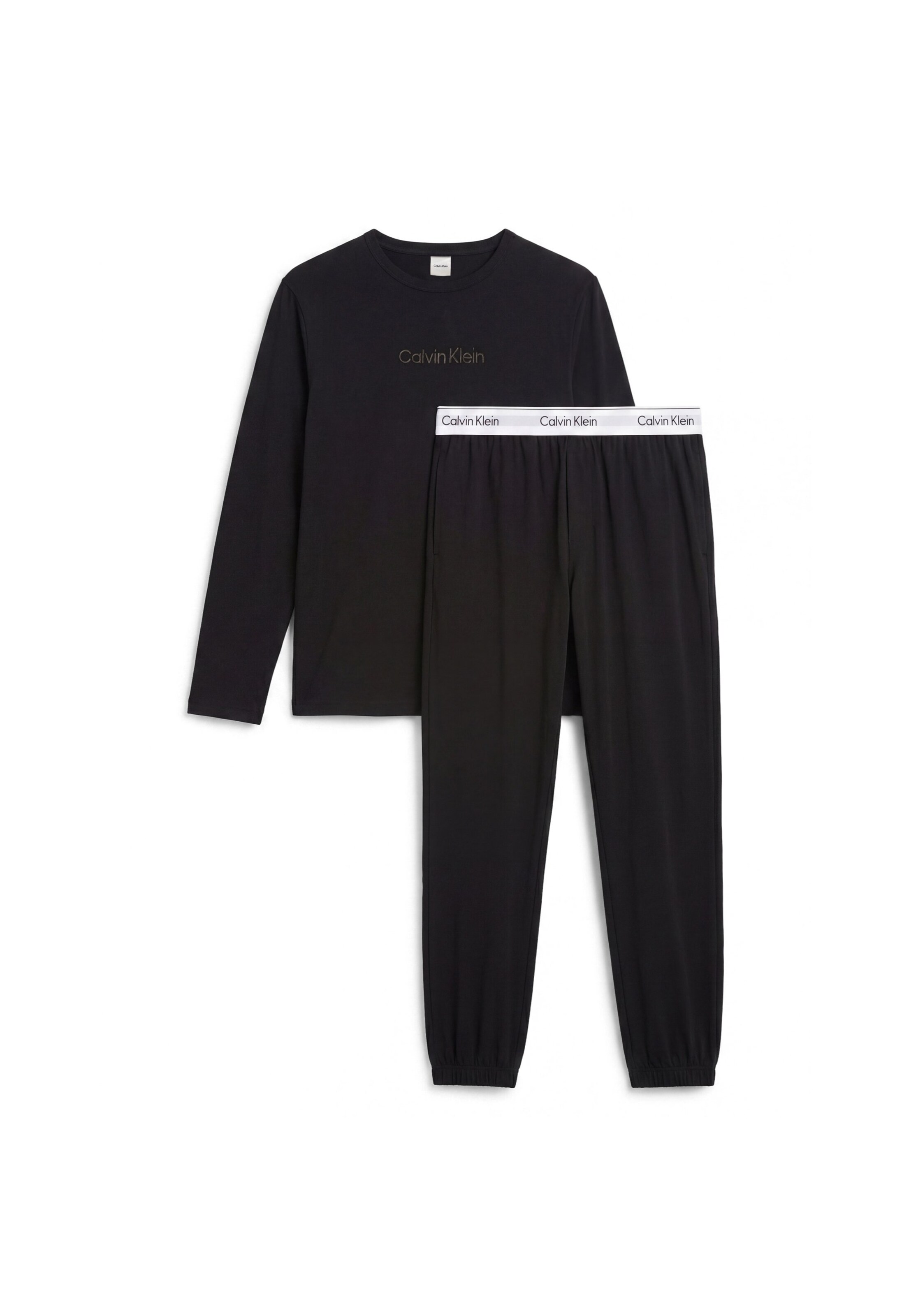Calvin Klein Pyjama in Schwarz: Vorderseite