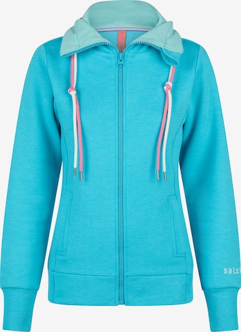 salzhaut Sweatvest 'TAASEN' in Blauw: voorkant