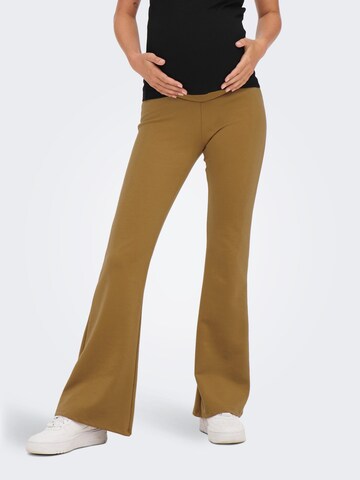 Only Maternity Flared Pants 'FEVER' in Brown: front