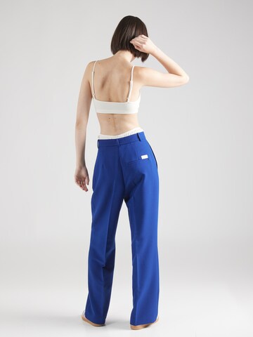 Karo Kauer Wide leg Trousers with creases in Blue