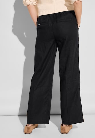 STREET ONE Wide Leg Hose in Schwarz