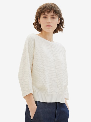 Pull-over TOM TAILOR en blanc : devant