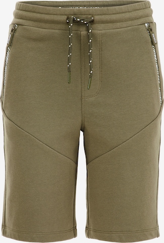 Coupe slim Pantalon de sport WE Fashion en vert : devant