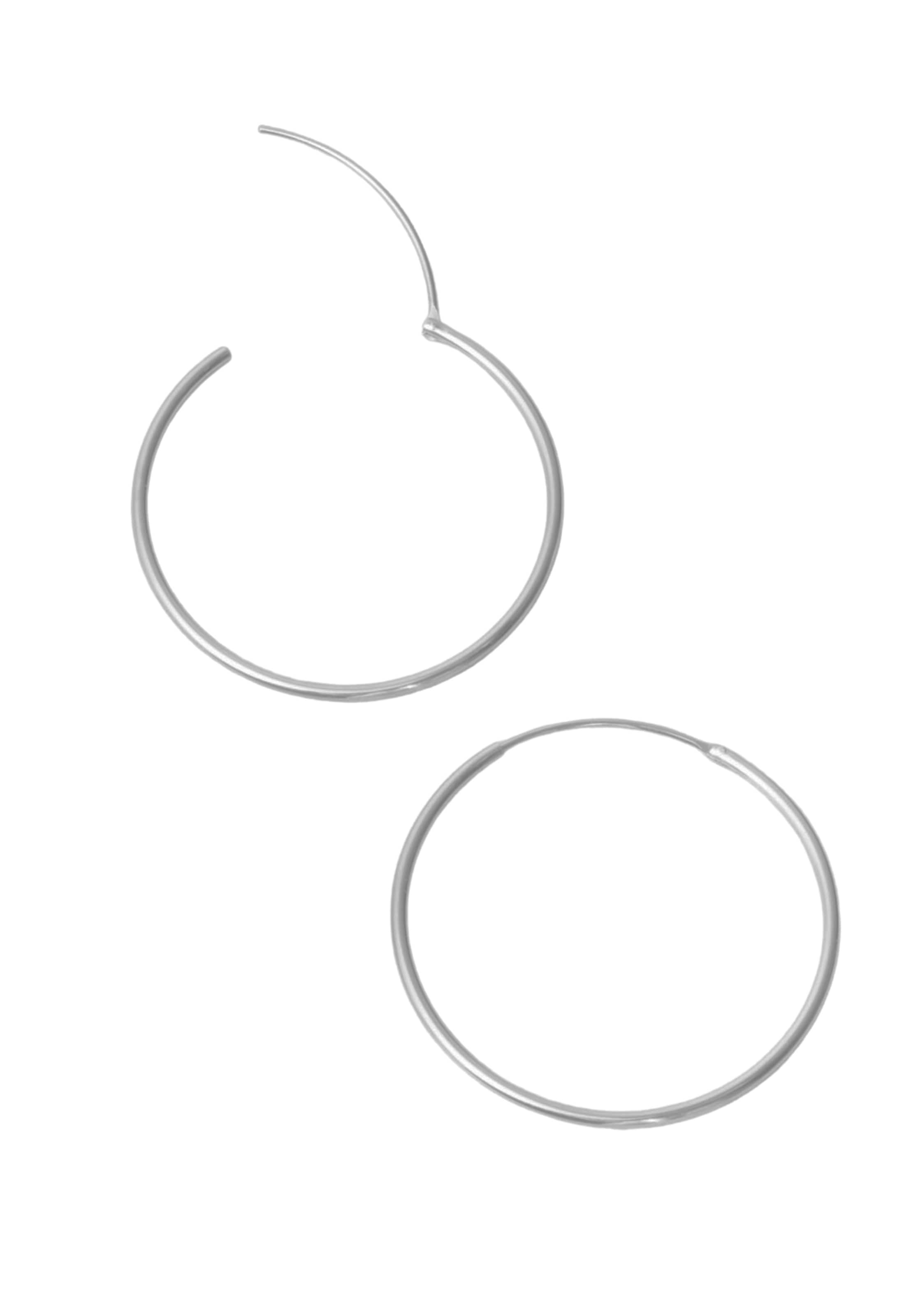 fejn Simple Hoop L Creole 925 Sterling Silber, recycelt, 28/30mm in Silber: Vorderseite